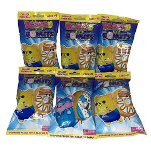 Lot of 6 Bears VS Donuts Blind Pack  Surprise Plush Collectible Toy  NEW SEALED